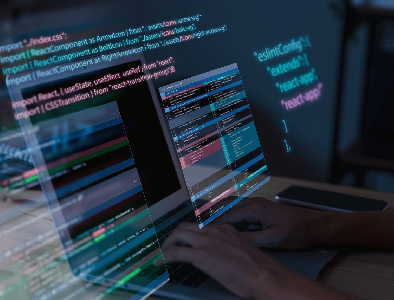 Time de desenvolvimento colaborando em soluções personalizadas